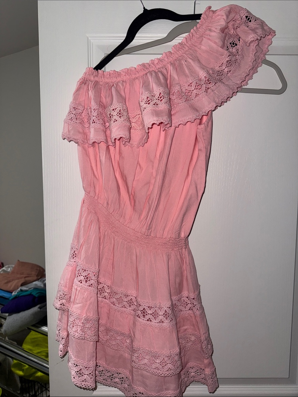 Melissa Odabash Pink One-Shoulder Mini Dress